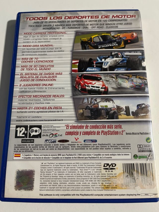 Toca Race Driver 3 PS2