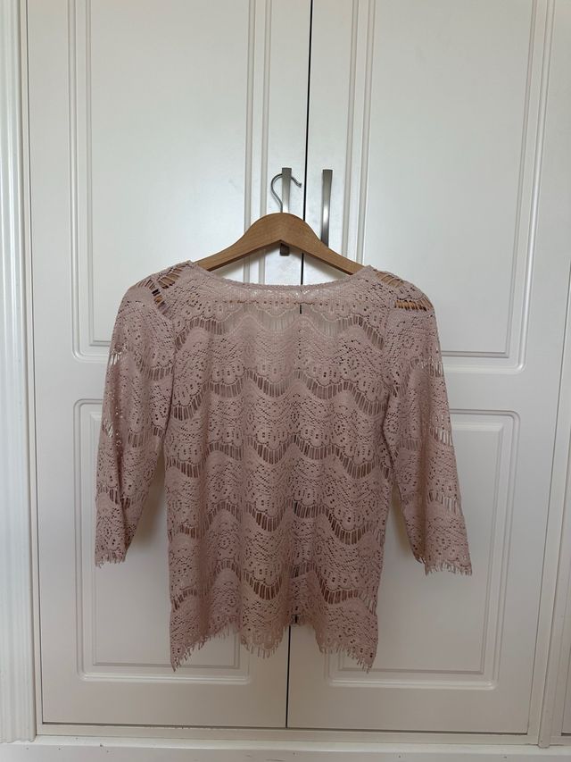 Camisa de encaje rosa ZARA