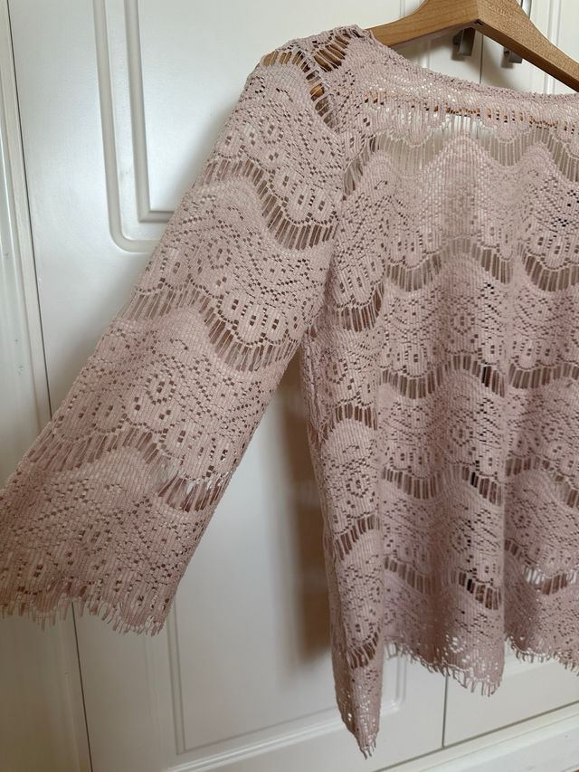 Camisa de encaje rosa ZARA