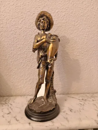 Figura decorativa niña con sombrero Caballo,pastor