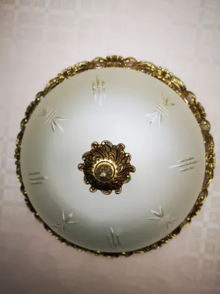 Lámpara de techo bronce y cristal