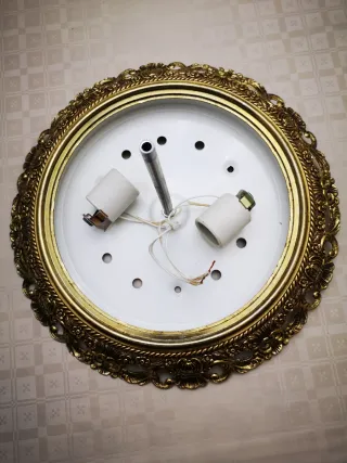 Lámpara de techo bronce y cristal