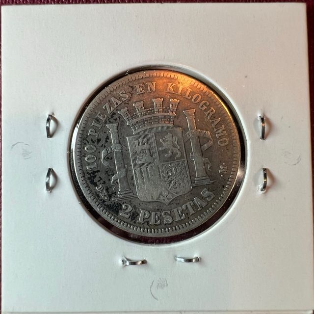 Moneda 2 Pesetas 1870 España Gobierno Provisional