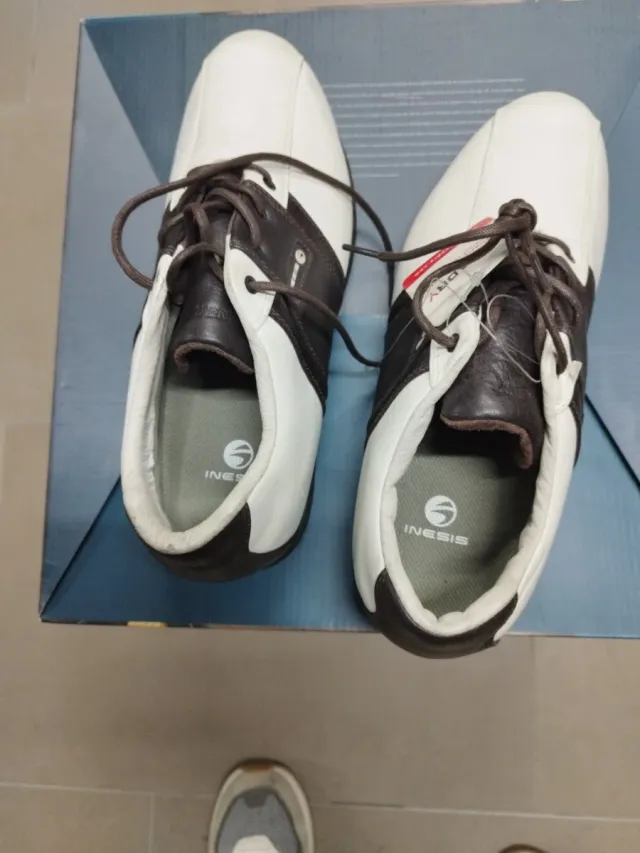 Zapatos de Golf Nuevos Blanco y Marrón