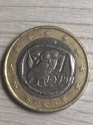 Moneda 1 Euro Griego Lechuza Atenea