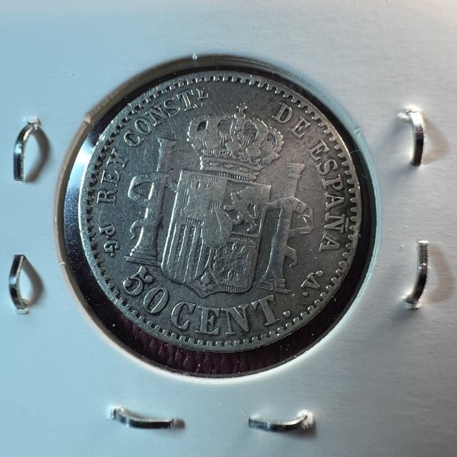 Moneda 50 céntimos Alfonso XIII 1894 Plata