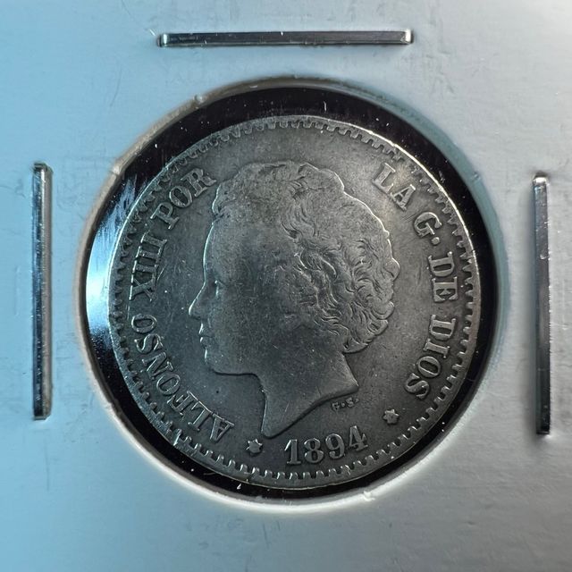 Moneda 50 céntimos Alfonso XIII 1894 Plata