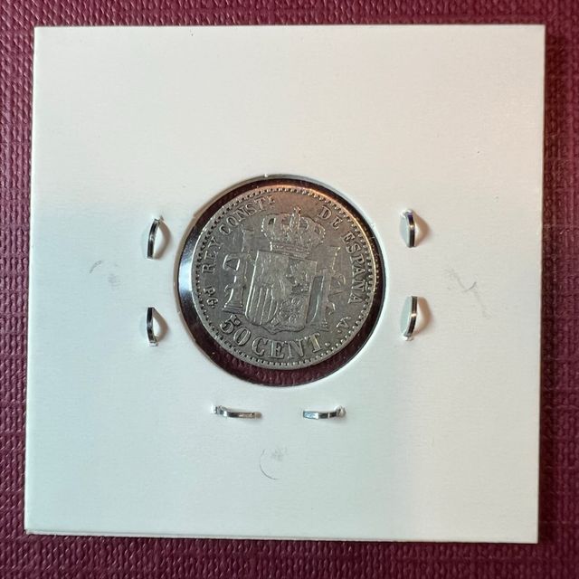 Moneda 50 céntimos Alfonso XIII 1894 Plata