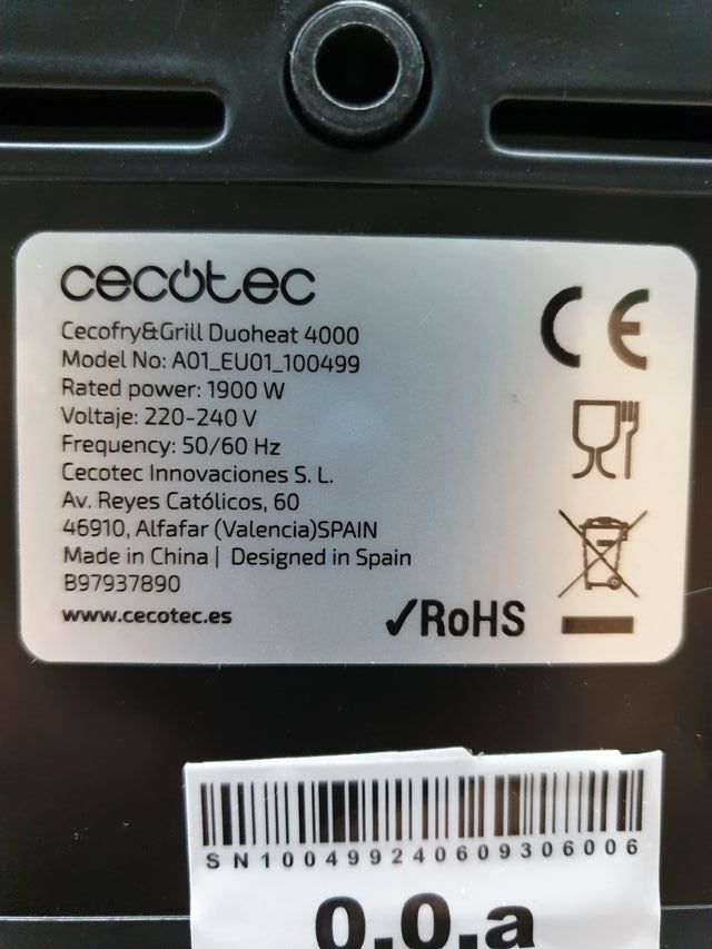 Friggitrice ad aria Cecotec Cecofry&Grill Duoheat 4000