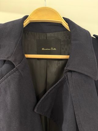 Trench Massimo Dutti Azul Mujer