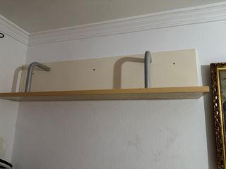 Estantería madera y metal beige