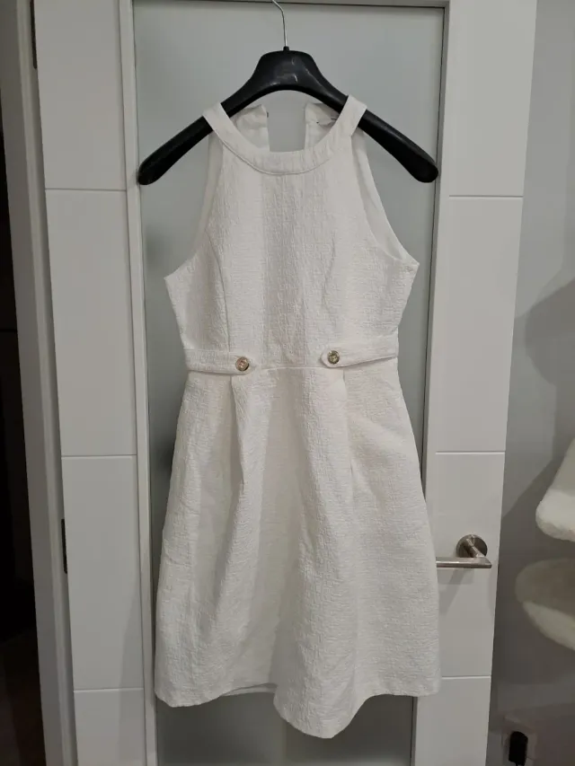 Vestido elegante blanco midi