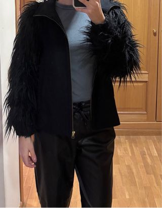Chaqueta negra pelo