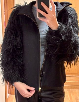Chaqueta negra pelo