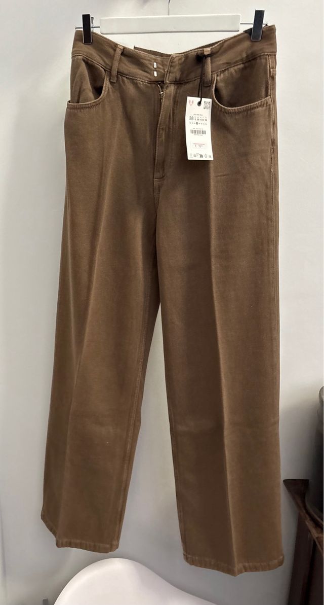 Pantalón Zara Marrón Talla 38