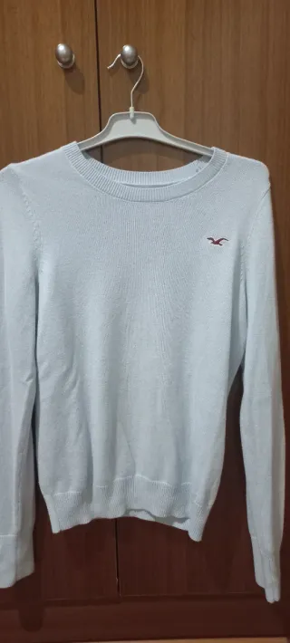 Jersey Hollister azul cuello caja mujer XS