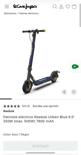 Patinete Eléctrico Reebok Urban Blue