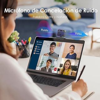 Webcam 4K UHD con micrófonos y control remoto