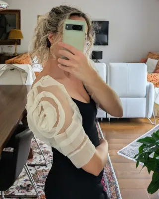 Zara Vestito Nero Maniche a Palloncino