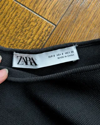 Zara Vestito Nero Maniche a Palloncino