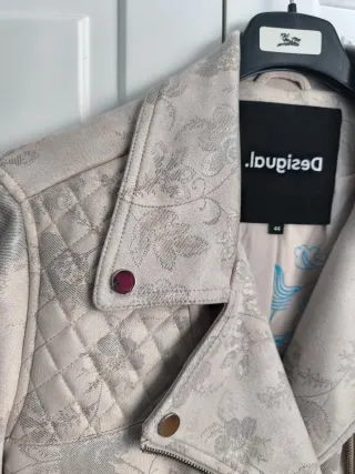 Chaqueta Desigual mujer, tg 44, rosa pálido floral