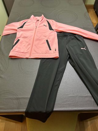 Chándal Puma niña rosa y negro.