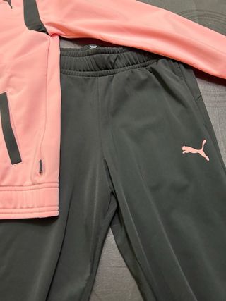 Chándal Puma niña rosa y negro.
