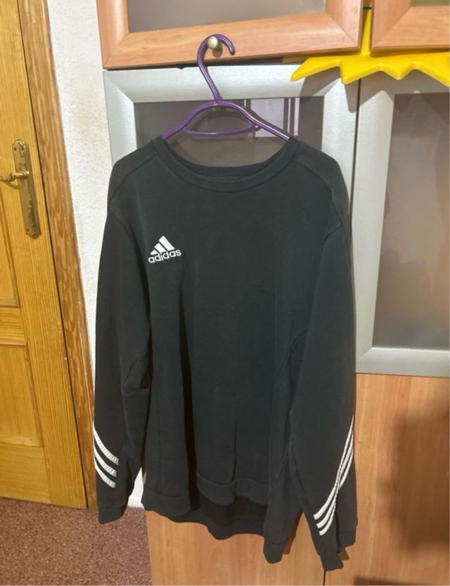 Sudadera Adidas Negra con Rayas