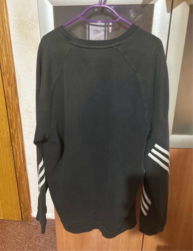 Sudadera Adidas Negra con Rayas