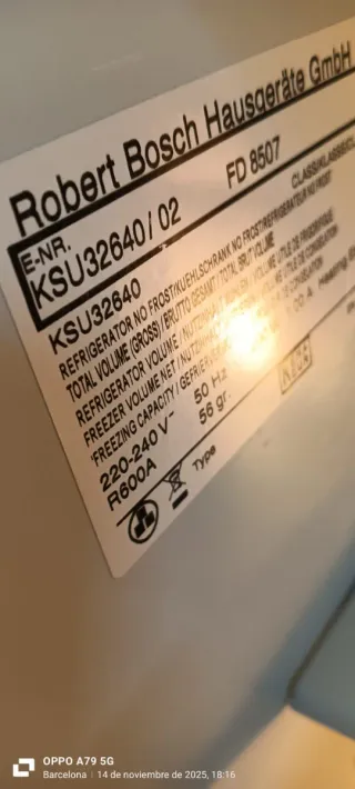 NEVERA BOSCH NO FROST ENERGÍA A+