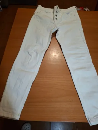 Jeans Skinny Mujer Blanco T/38 Pull&Bear