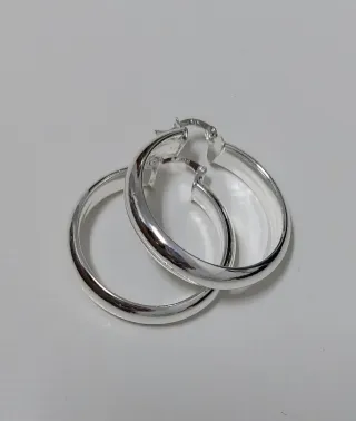 Pendientes aro de plata 3 cm