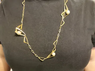 Collar y Anillo Majorica Perlas Doradas