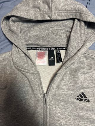 Sudadera Adidas Gris con Cremallera