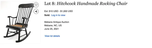 Mecedora Windsor/Boston Negra con Detalles Dorados