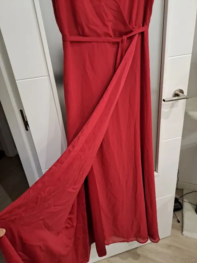 Vestido largo granate para fiestas