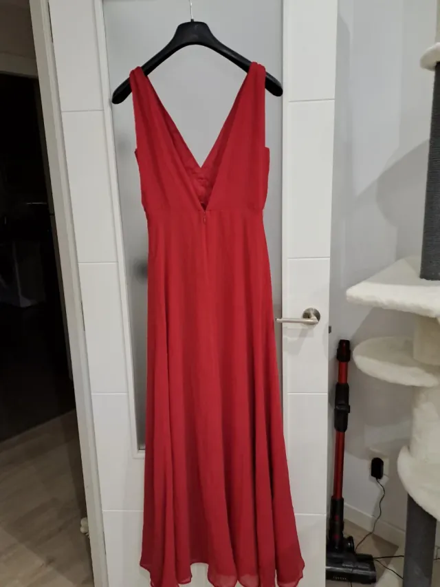 Vestido largo granate para fiestas