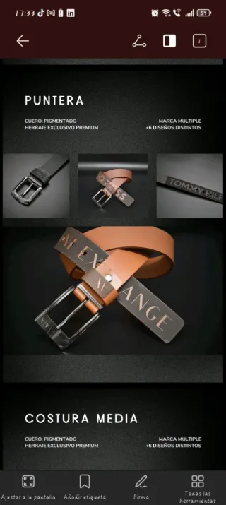 Cinturones de Piel Armani, Guess, Tommy Hilfiger