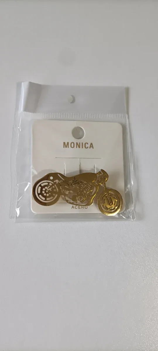 Broche Motocicleta MONICA Acero Dorado