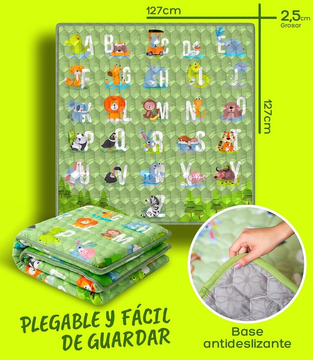 Alfombra infantil ABC acolchada 127x127 cm