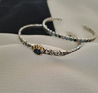 Pulseras plata vintage multicolor