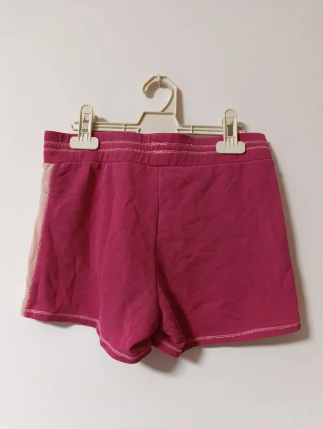 Pantalón corto deportivo algodón Puma rosa y beige