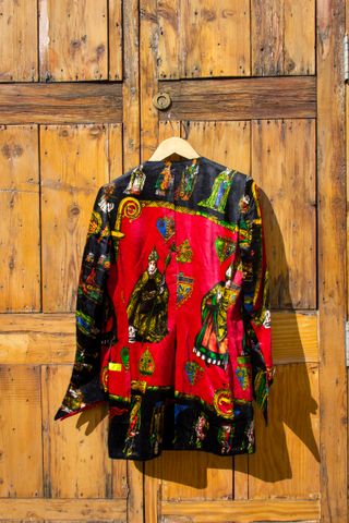 Chaqueta de diseño vanguardista multicolor