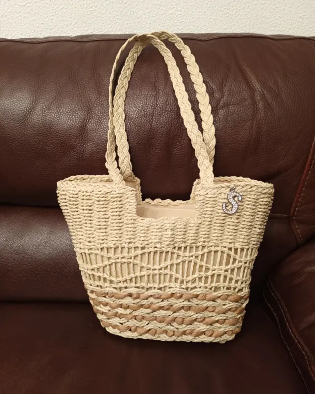 Bolso tote tejido estilo francés