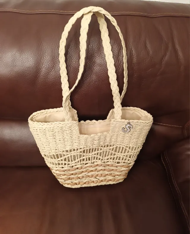 Bolso tote tejido estilo francés