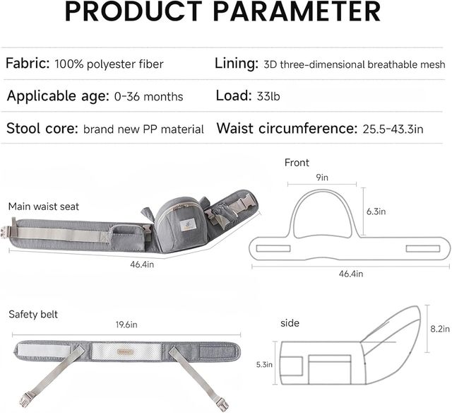 Asiento de cadera para bebé 0-36 meses