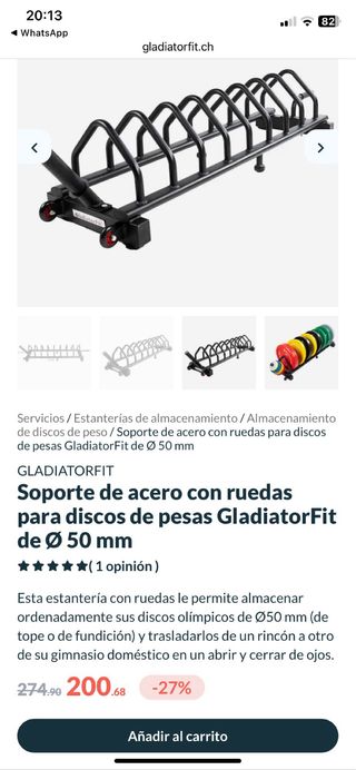 Soporte para discos de pesas GladiatorFit