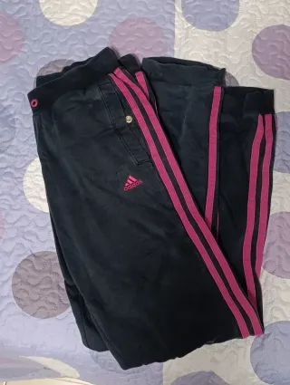 Pantalón chándal Adidas negro y rosa vintage y2k
