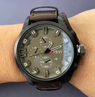 Reloj KTEVI Lujo Hombre Correa Marrón Negra