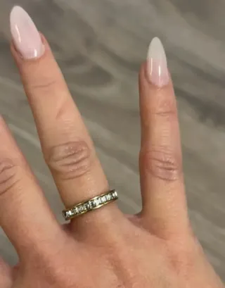 Anillo Titanio, chapado en Oro 18k Circonitas